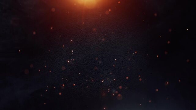 Cinematic fiery sparks and glowing embers dark background