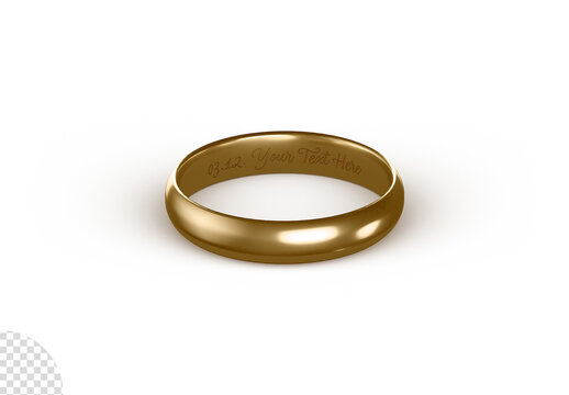 Jewelry Ring Engraving Mockup Isolated