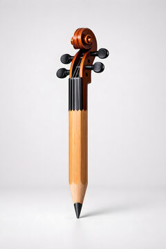 Wooden pencil shaped like a violin