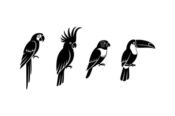 Naklejka premium Stylized Bird Illustrations