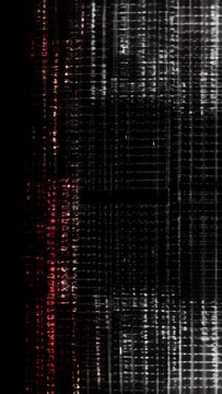 Glitchy Digital Art  Multicolored Stripes in a Black Void