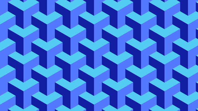 Geometric Abstract Pattern with 3D Cube Shapes