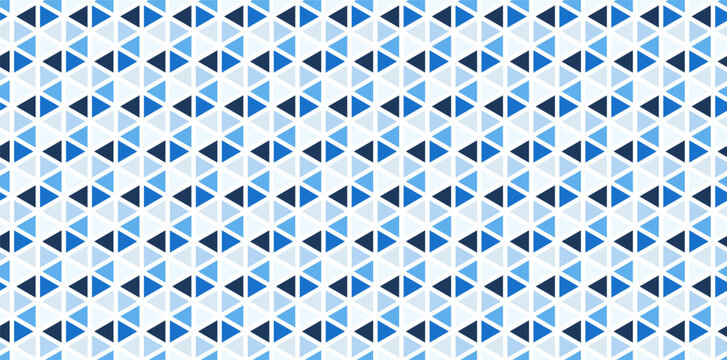 Seamless triangle geometric pattern background with blue color variation