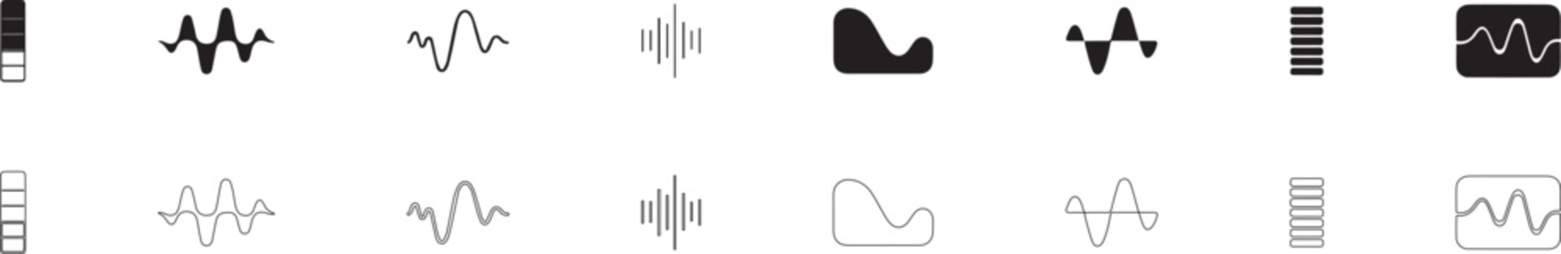 Music Visualizer. Vector icon set.