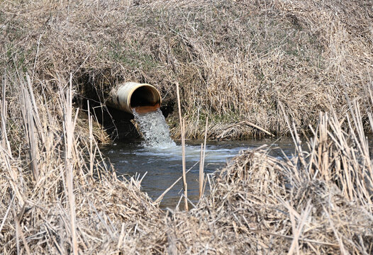 Water from Pipe Drain in the Country