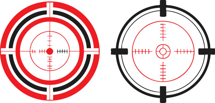 reticle crosshair target vector set four circular scope icons