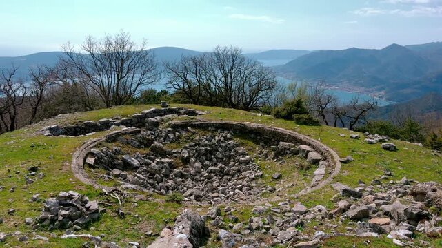 Austrian Artillery Battery Ruins Overlooking Boka Bay, Montenegro