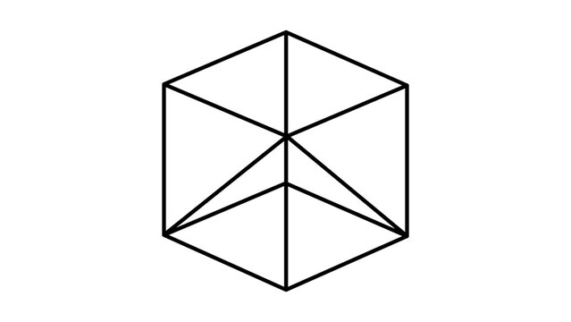 Minimalist 3D Wireframe Cube Vector Icon with Editable Stroke. This clean black line illustration represents a geometric box or model, perfect for technology, design, and architecture projects.