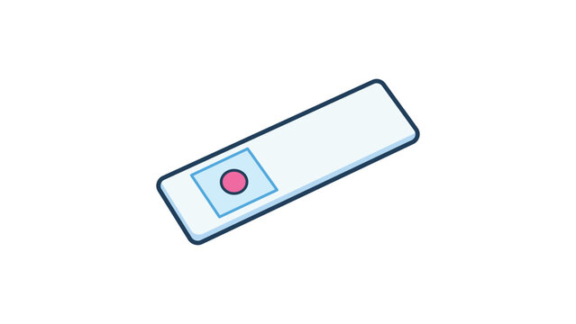 Microscope Slide Vector Icon with Editable Stroke. Modern flat illustration of a laboratory glass slide with a specimen for science, biology, medical research, and clinical diagnostics.