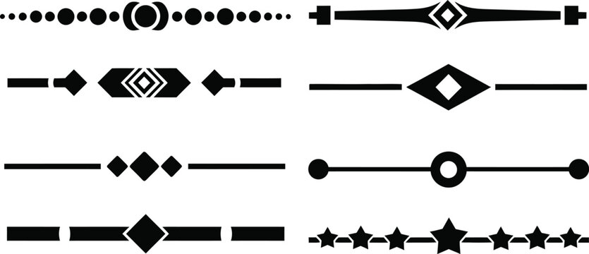 Elegant black vector icon set decorative dividers lines and ornamental elements for graphic design projects