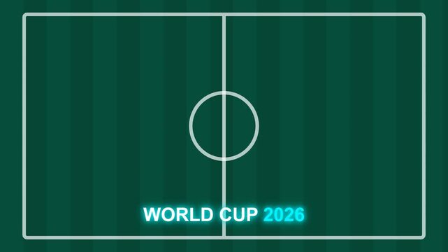 Soccer Field 2026 World Cup Animation Green Background