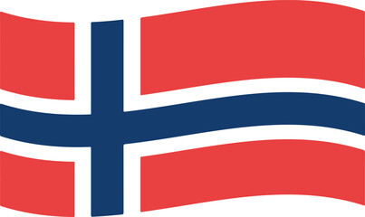 Fototapeta premium Flag of norway waving isolated on white background