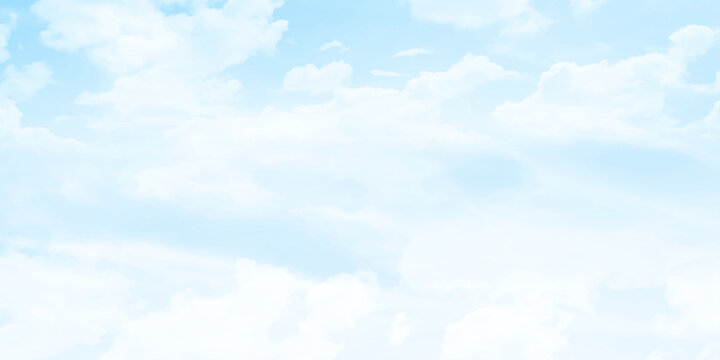 sky is blue with many clouds. The clouds are scattered throughout the sky. Minimalist sky background with subtle white cloud texture