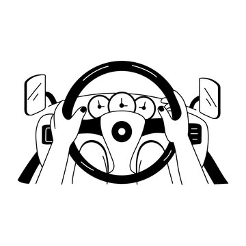 A hand drawn illustration showing dangerous driving 