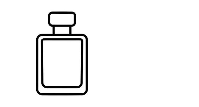 perfume bottle, fragrance bottle, square perfume, cosmetic bottle, scent icon, beauty product, glass bottle, perfume spray, luxury perfume, fashion accessory, outline icon, line art perfume, minimalis