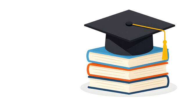education icon, stack of books, graduation cap, academic symbol, learning concept, school books, knowledge icon, university symbol, college education, study materials, student icon, library books, edu