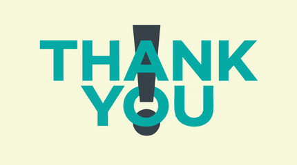 Creative 'Thank You' message in bold typography with exclamation mark © Texturify