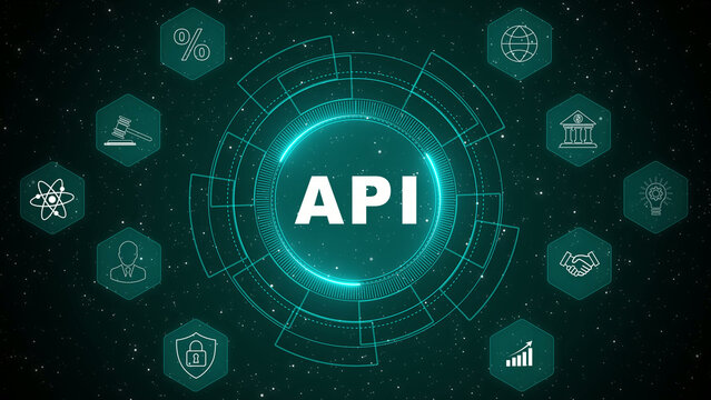 API application programming interface technology concept with digital system integration and software connectivity animation background 4k