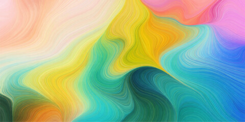 Obraz premium A seamless vector illustration of a bright abstract colorful background featuring flowing rainbow waves, motion curves, and light textures for a modern wallpaper backdrop design
