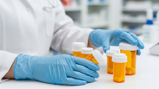 Pharmacy Professional Dispensing Medication in a Clinic