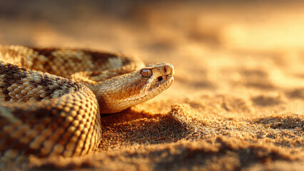 Naklejka premium A close-up of a wild python reptile showing its dangerous head and scales while posing as a serpent on a white background in nature