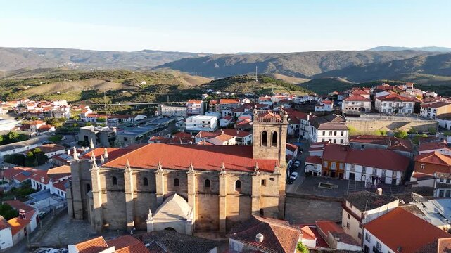 Aerial view of miranda do douro cathedral in portugal