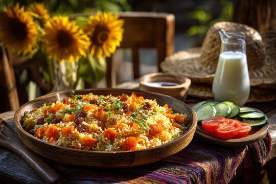 Sunlit Turkmen Plov Summer Feast