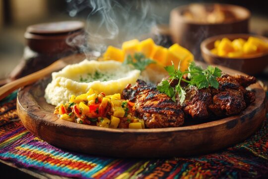 Steaming Sadza with Grilled Chicken