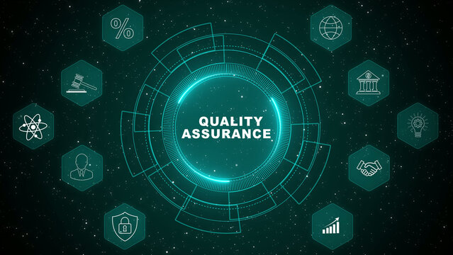 Digital Quality Assurance interface visualizing production monitoring system with secure compliance dashboard and industrial control technology concept 4K animation video