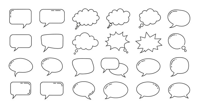 Collection of various speech bubbles.