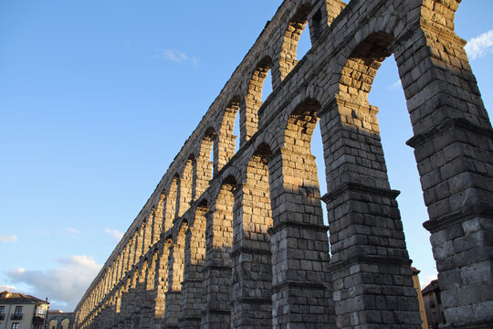 ancient (roman) aqueduct in segovia in spain 