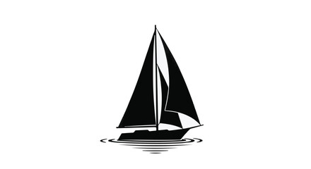 Fototapeta premium Sailboat navigating calm waters symbolizes travel and peaceful maritime journeys.