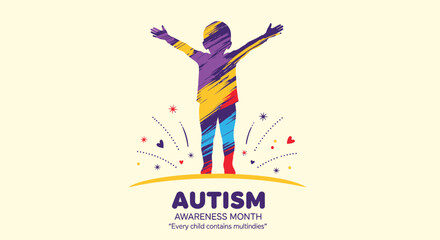 Obraz premium Autism awareness symbol, colorful autism logo, vector illustration, autism acceptance icon