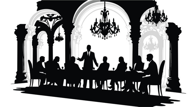 Business meeting features a group of professionals discussing strategy in a boardroom.