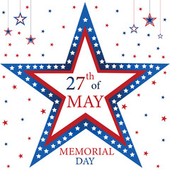 Obraz premium USA Memorial Day Poster Banner Design 