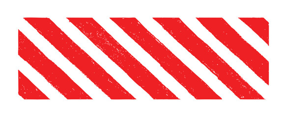 Obraz premium Distressed Red and White Warning Hazard Stripes Background Vector 