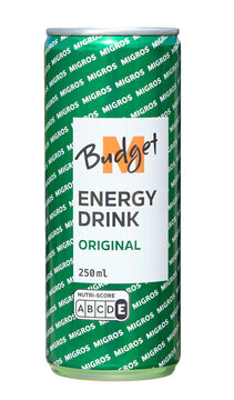 M-Budget Orginal Energy Drink Dose 250ml, eine Migros Eigenmarke, Z&uuml;rich 20 April 2026