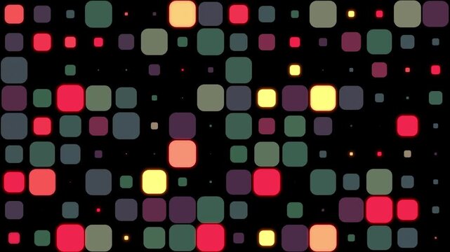 Retro cubes or squares in 80s 90s old nostalgic look. Dynamic background for vintage themed video