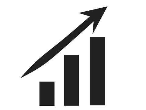 business graph with arrow