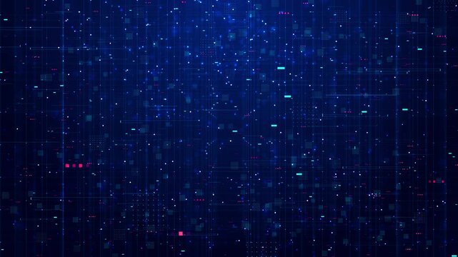 Abstract neural network 3D Big data concept. Futuristic point wave Global database artificial intelligence AI deep learning Bright, background bokeh effect Technology web background. Virtual concept