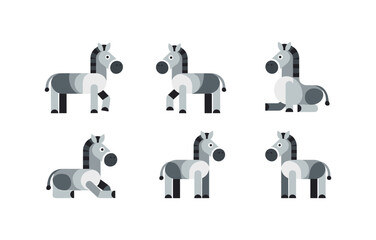 Obraz premium Cute Zebra Illustrations Collection