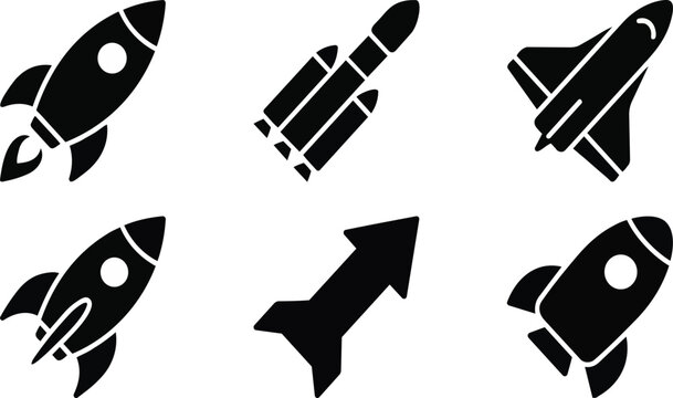 Rocket and Space Exploration Pattern on white Background