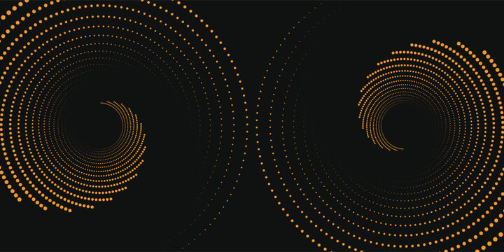 Collection of dotted circle wave vector icons. Ripple circle graphic design elements