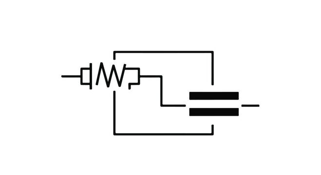 Circuit diagram shows a complex electronic schematic with resistors and capacitor.
