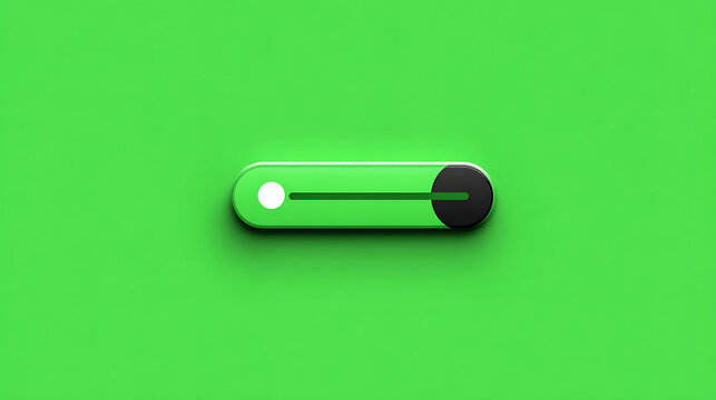A green progress bar with a white circle on a green background