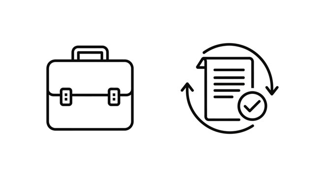 Case closed and fraud resolved icons with resolved business document completion agreement resolution settlement contract information briefcase minimalist background illustration