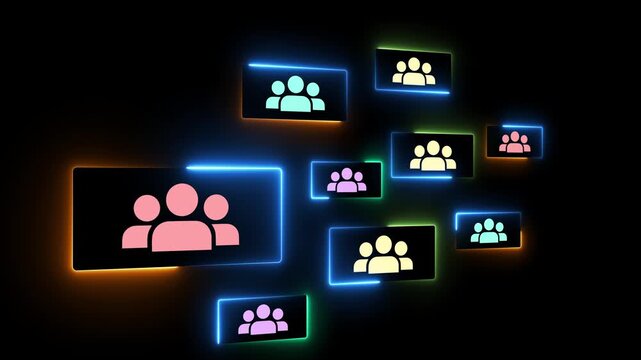 Niche marketing and personalization concept on the black background. Marketing segmentation strategy and consumer analysis. Motion graphics of targeted marketing strategy. 4k video animation.
