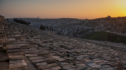 Fototapeta premium A resting place outside Jerusalem, Israel, on the continent of Asia, a place full of rocks, history, and religion