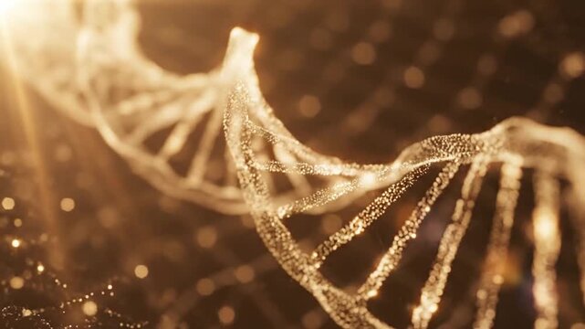 Golden DNA Helix - A Stunning Visualization of Genetic Code.