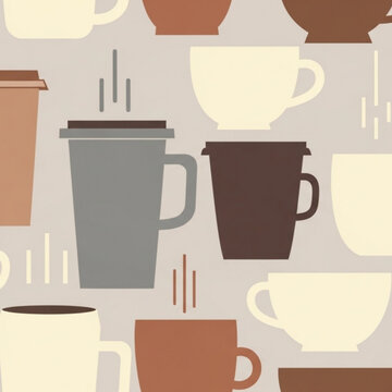 Coffee Cup Pattern Vector Illustration